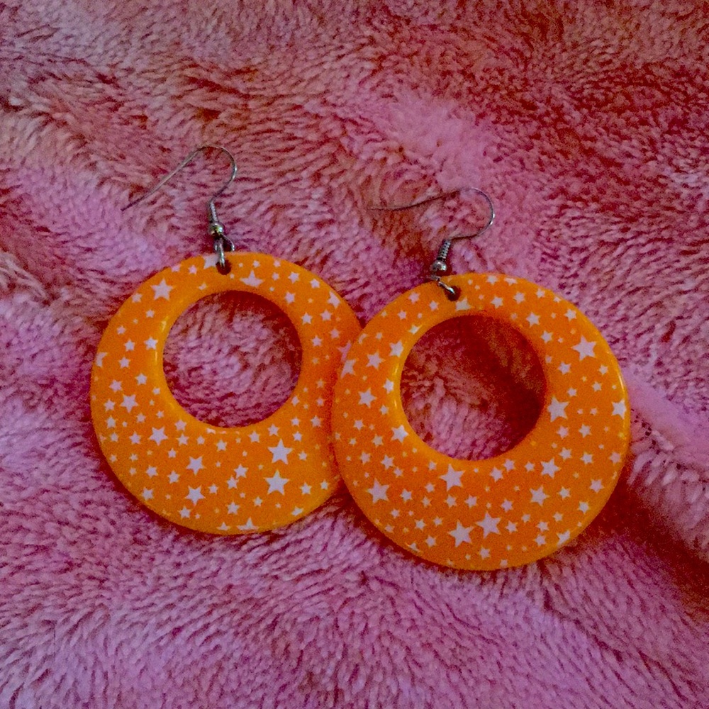 Orange star earrings (never worn)